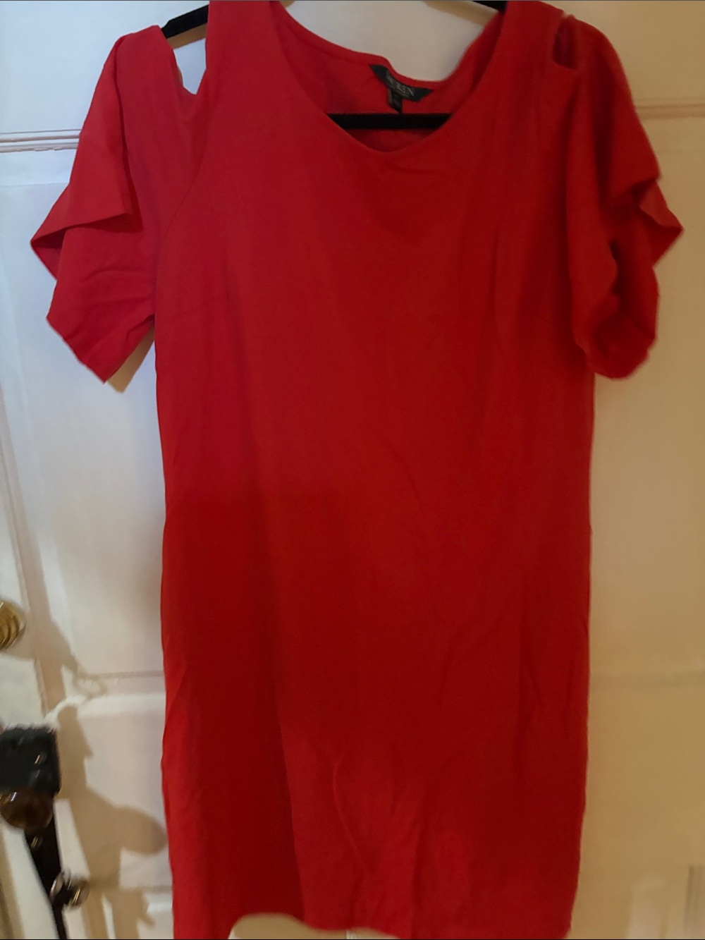 Ralph Lauren Red Cold-Shoulder Tunic Dress